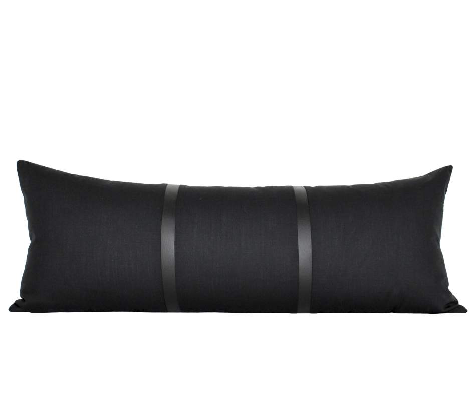 Black oversized lumbar discount pillow