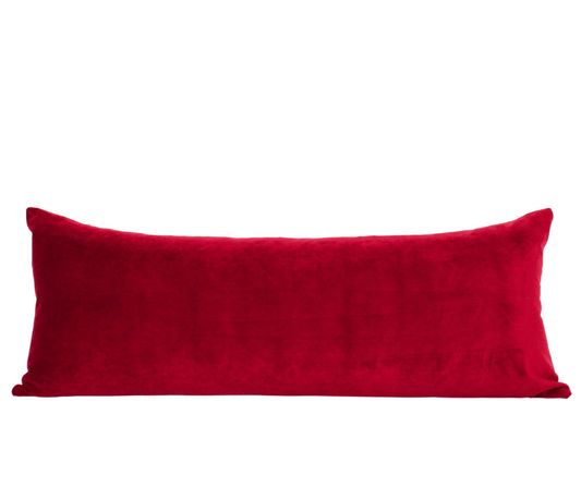 Cherry Red Velvet Cover Pillow|Handwoven Pillow Covers 