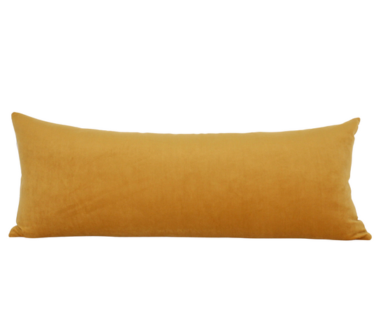 Mustard Velvet Lumbar Cover Pillow