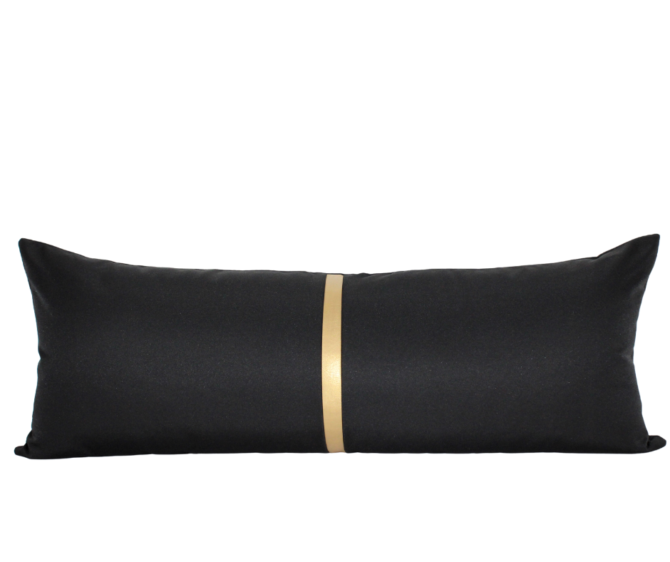 Cozy Extra Large Black with Gold Cover Pillow