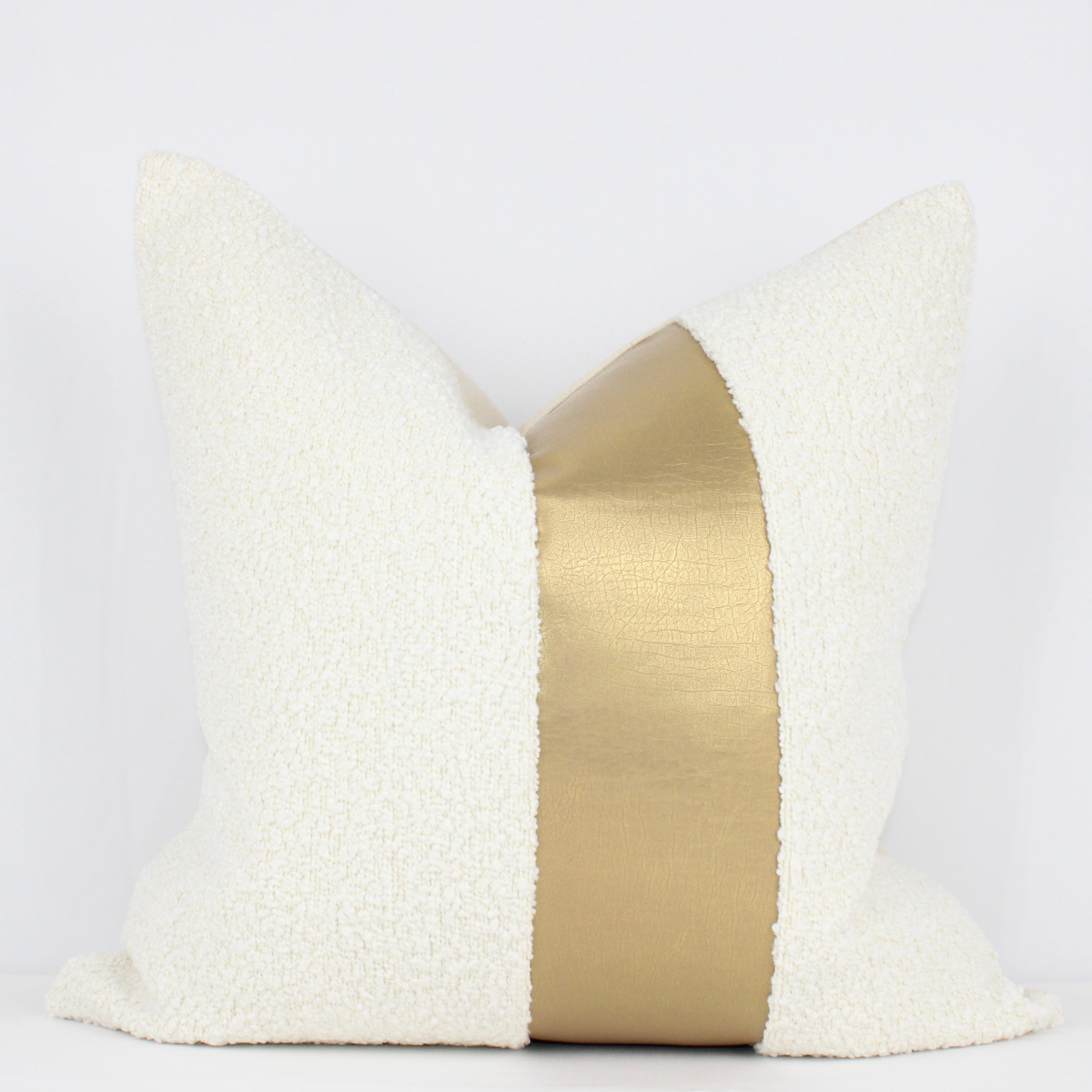 White and gold outlet pillow covers