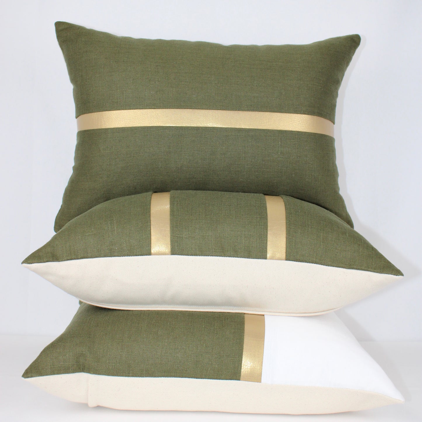 Elegant Green Moss with Faux Gold Leather