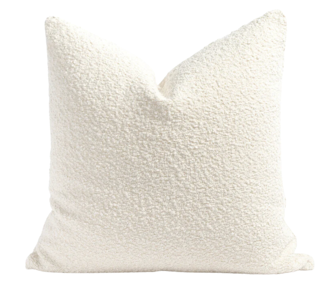 Luxury white boucle cover pillow| Handwoven Pillows 