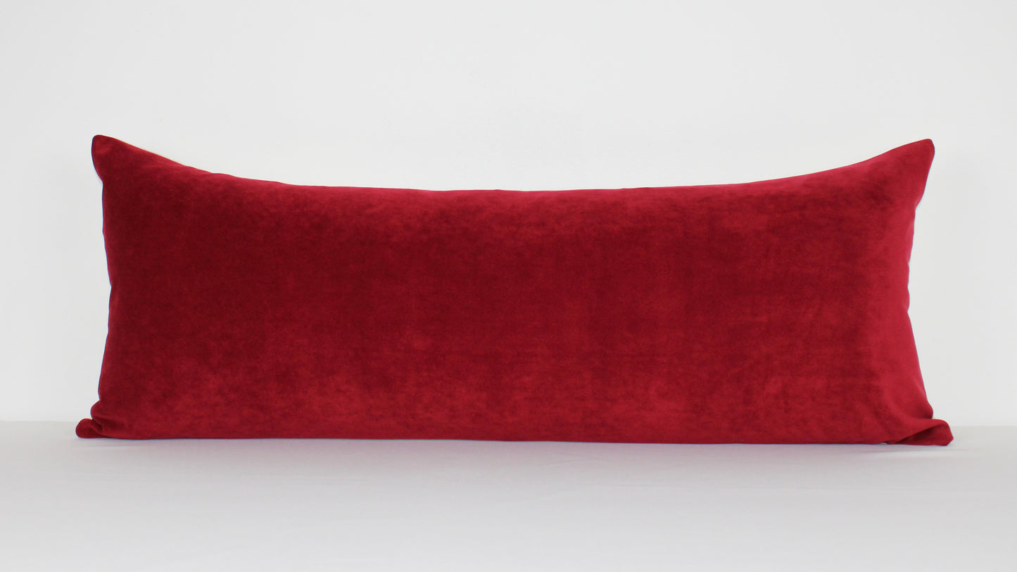 Cherry Red Velvet Cover Pillow